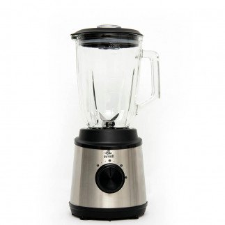 evvoli Blender with Glass Jar 1.5Liter 2 Speed With 1 Year Warranty Tanzania (EVKA-BL15MB Black/Silver/Clear)