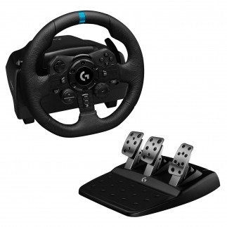 Logitech G923 Racing Wheel and Pedals for PS 5, PS4 and PC featuring TRUEFORCE up to 1000 Hz Force Feedback, Responsive Pedal, Dual Clutch Launch Control, and Genuine Leather Wheel Cover 941-000149 Tanzania