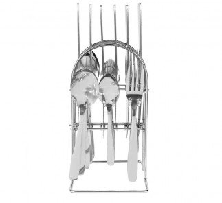 Nadstar Set ya Vijiko 24, Vijiko 6, Uma 6, Vijiko vya sukari 6, Visu Vya mezani 6 na Stand Yake (Cutlery Set 24pcs 2019022)