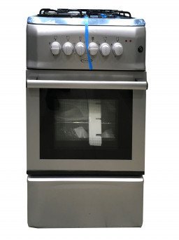 Venus Cooker 50x50 Electric Oven 3 Gas Burners & 1 Electric Plate Tanzania (Stainless Steel Inox, VC5531WS)