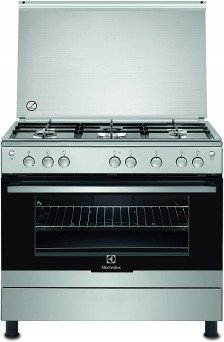 Electrolux Cooker, 90x60CM, Full Gas, Cast Iron Pan Support, Auto Ignition, Oven & Grill, Full Safety, Steel, EKG9000G9U Tanzania