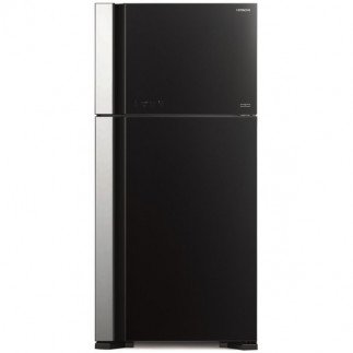 Hitachi 600L Double Door Refrigerator, Touch Screen Controller, Inverter Technology, Dual Sensing Control, Black - RV765PU7BBK