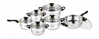 SUFURIA ZA KUPIKIA | Pinetech Cookware Sets Pots and Pans ,Kitchen Cookware Set Non Stick 6 Pieces Tanzania(Black, PTC011)