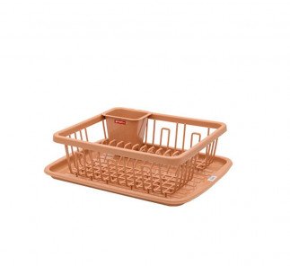 Lion Star Dish Rack 435x350MM With Tray Flora A-10, Pink