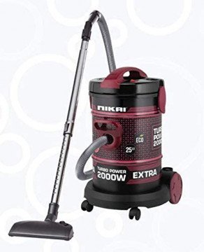 Nikai Vacuum Cleaner 25l Drum with Blower Function 2000w NVC350T Metal Telescopic Tube Large Tank Capacity Rotatable Wheels With Sponge Filter