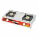Nikai Gas Cooker 2 Burner Double Gas Burner with Auto Ignition System, Blue Flame with High Efficiency, Stainless Steel Body, Full Safety Features NG842