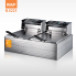 RAF Automatic Commercial 2500W 5.5L+5.5L 2 Basket Stainless Steel Electric Deep Fryer