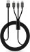 ESSE 3 in 1 Lightning ,Type C & Micro Cable 1M, ECB-USB37095, Black