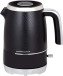 Beko Cosmopolis Jug Kettle WKM8306B, Retro Black Chrome Design, 1.7L Capacity 3000 W, Includes Removable Lid, Easy Pour Spout & Boil Dry Protection