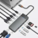 WiWU Linker 12 in 1 Type C hub USB C Docking Station for Macbook with HDMI SD/TF card reader VGA LAN PD100W