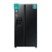 Hisense 535L Side by Side Fridge, No Frost, Inverter, Ice & Water Dispenser, Black Glass H700SMI-IDL