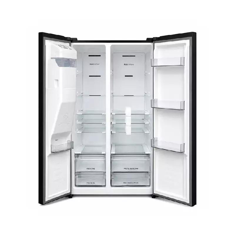 Hisense Refrigerator 503L Side by Side Door, Water & Ice Dispenser, LED Touch Control Panel, Mirror Black RS528P5GB