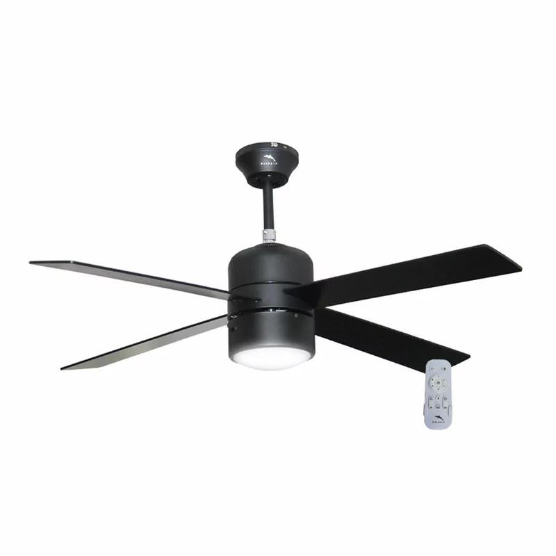 Dolphin Ceiling Fan 48" 4 MDF Blades 6 Speed Black Decorative Energy Saving UFH Remote Control LED Light Function ME-DCF48-4MDC-LR