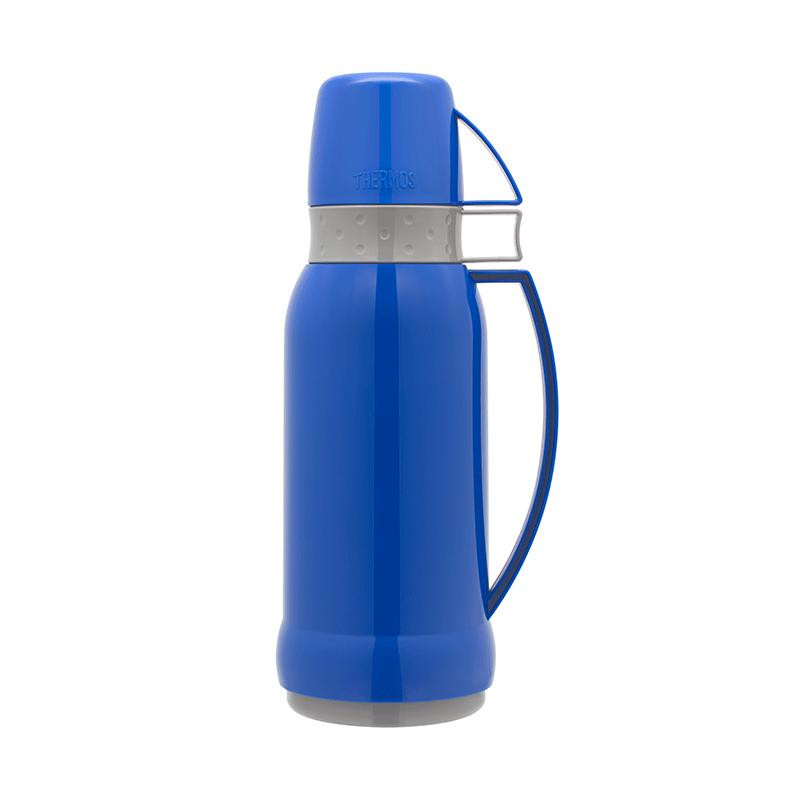 Thermos Flask Traditional 1000ml Blue, Mars Glass Vacuum Insulated Flask 39-100BL