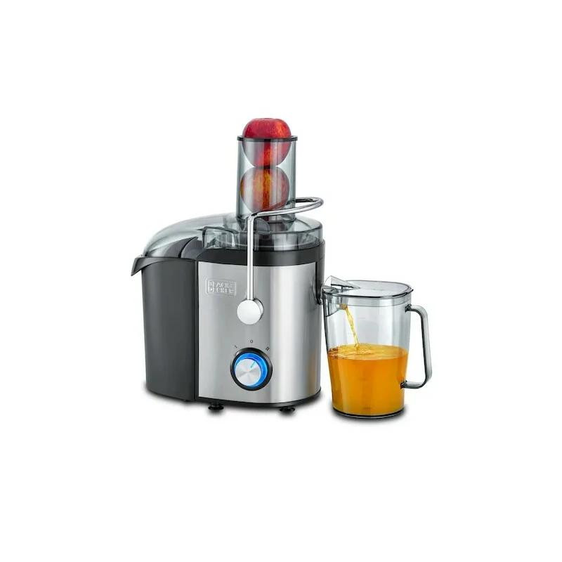 Black & Decker Juice Extractor 800W 1.7L Large Pulp Container, XL 75mm Feeding Chute, 1.1L Collector with Food Pusher, 2 Speeds, Powerful Components, Premium Stainless-Steel Finish JE800-B5