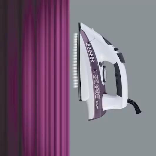 Black & Decker Steam Iron with Non-Stick Soleplate, Anti-Drip Function, Self-Clean System & Powerful 1750W Fast Heating Performance X1750-B5
