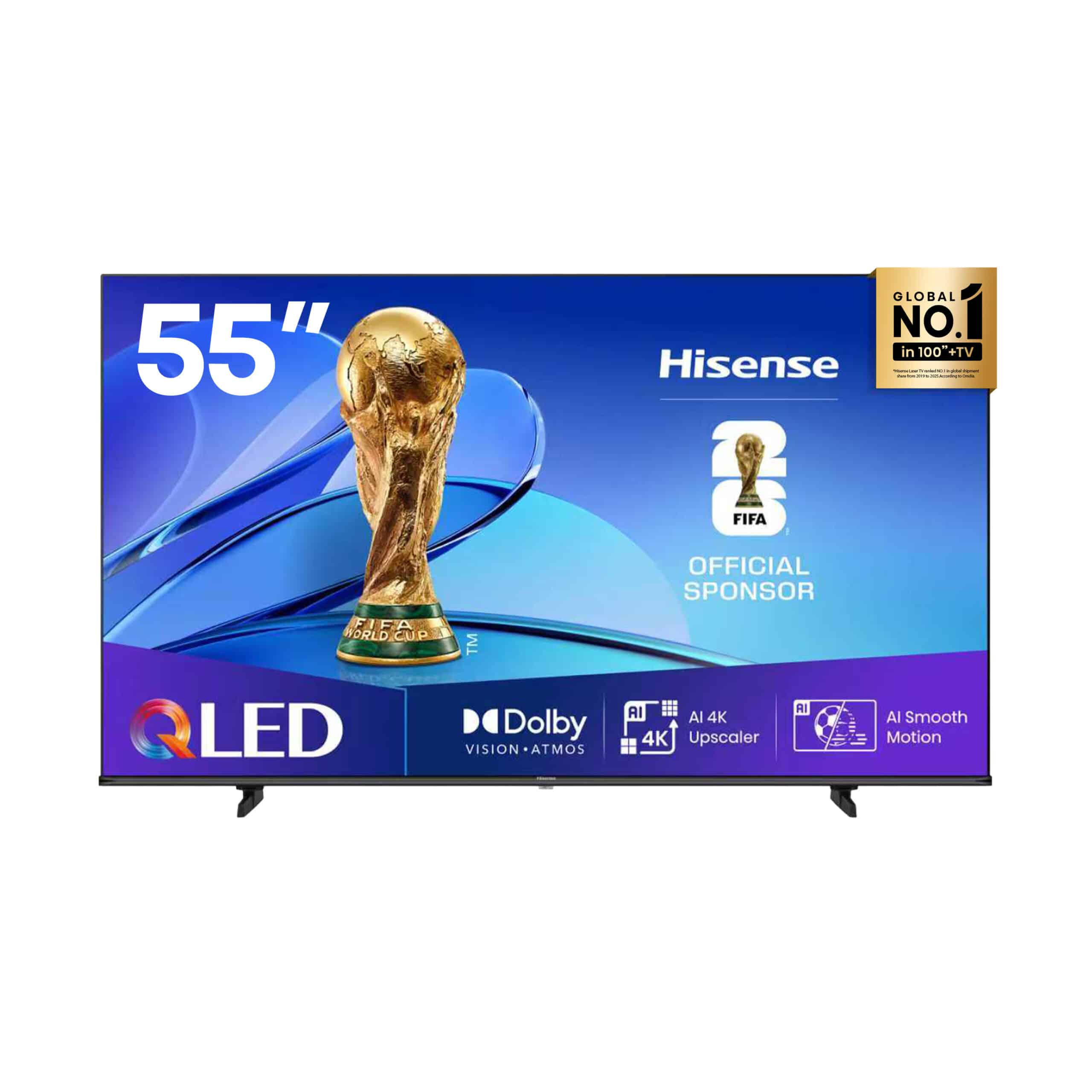 Hisense 55-Inch QLED 4K Smart TV (55Q6Q, 2026) – Netflix, Youtube | Dolby Vision & Atmos, HDR10, Game Mode PLUS, VIDAA Smart OS, HDMI, Wi-Fi, Bluetooth