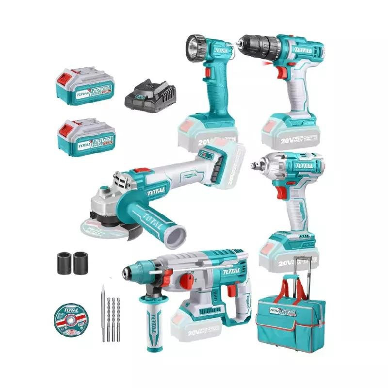Total Cordless Industrial Kit Combo 5pcs with Accessories TCKLI20592
