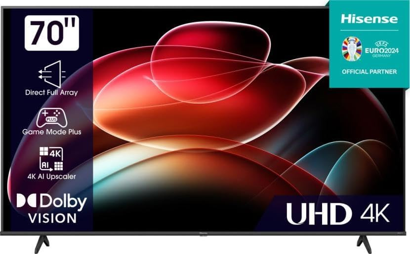 Hisense 70 Inch A6 Series, Smart 4K UHD LED TV With Netflix, Youtube, Frameless, 70A6K/N/Q, Latest Model