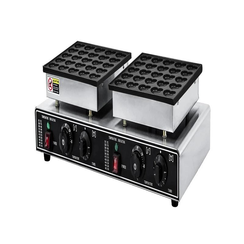 Commercial Electric 100-Hole Dual-Plate Heart Muffin Machine, 1800W Professional Industrial Mini Pancake & Waffle Maker WG-HF-SB50-2