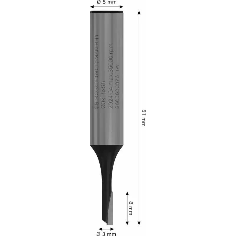 Bosch Professional Groove Cutter 8 x 3 x 51 mm 2608628376