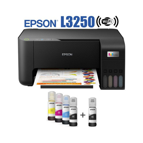 Epson EcoTank Wi-Fi All-in-One InkTank Printer, Print/Scan/Copy, A4 Printing, CIS Technology, 33ppm, 5760dpi Resolution, Wireless Connectivity L3250