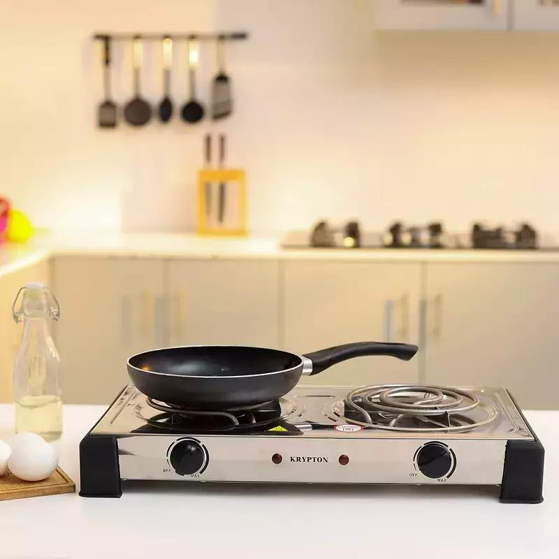 Krypton Double Coil Hot Plate Temperature Control, Stainless Steel, 2000W, Silver, KNHP5310