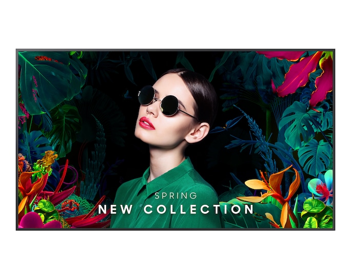 Samsung Crystal Signage QMC, 43" 4K UHD IPS Display, 75Hz Refresh Rate, 8ms Response Time, 11.5 mm Bezel Width, Tizen 7.0 OS, 16GB Flash Memory, 200 x 200mm VESA Mount, Black | LH43QMCEPGCXUE