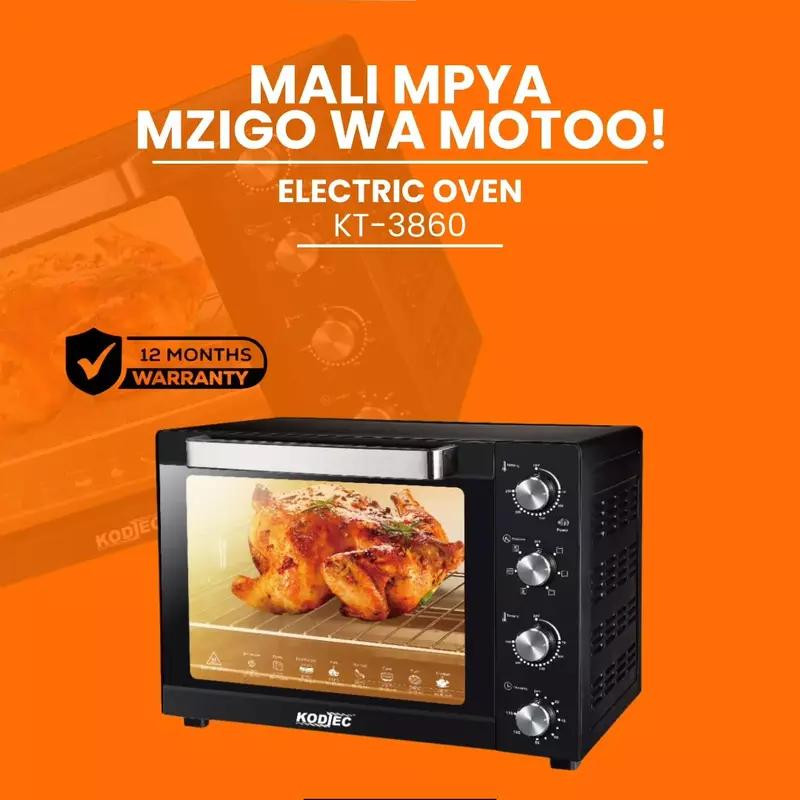 Kodtec Electric Oven – 1600W High Power Heating System, 36L Large Capacity, Baking, Roasting & Grilling Function, Adjustable Temperature Control with Timer, Family Size Heavy Duty Kitchen Oven KT-3860