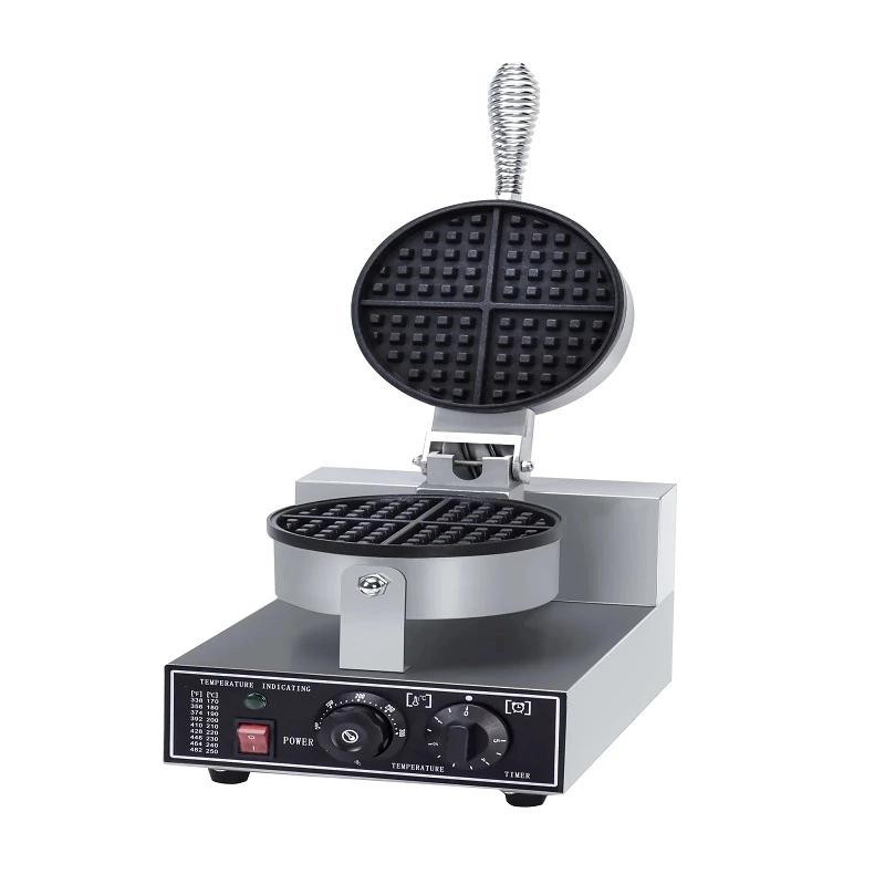Commercial Electric Single-Plate Waffle Baker, 1.2kW Professional Round Waffle Maker, Industrial 17.8cm Heavy-Duty Belgian Waffle Machine WG-HF-1R
