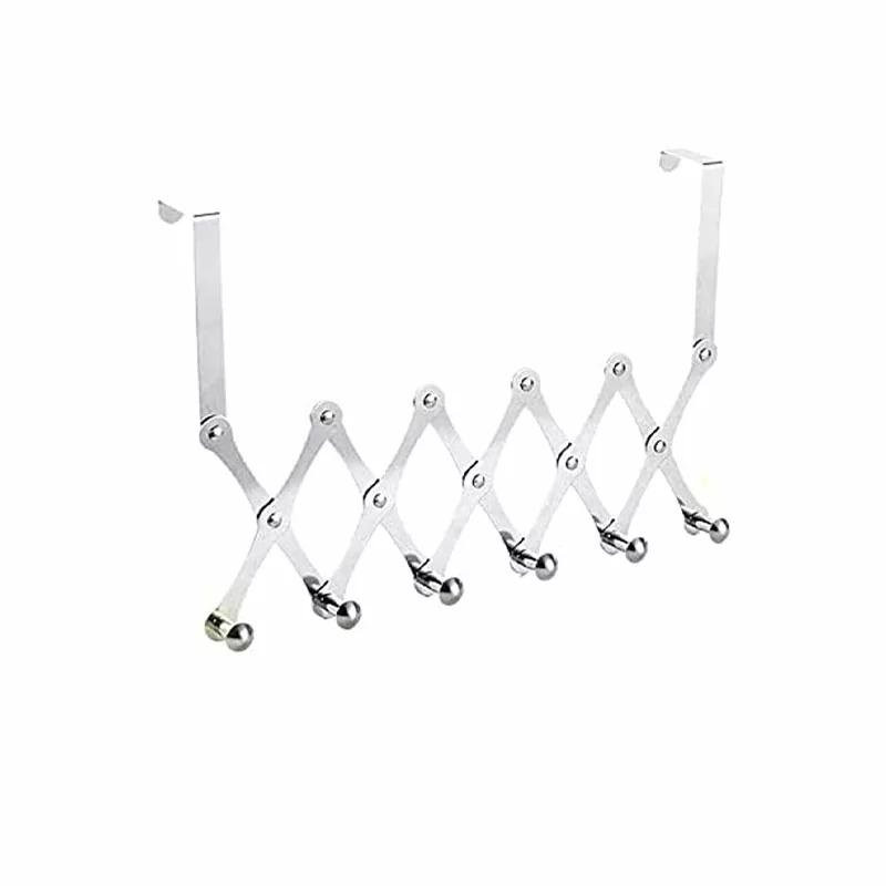 Generic Over The Door Hook,Upgrade Retractable Length Door Hanger with 6 Coat Hooks FHH1
