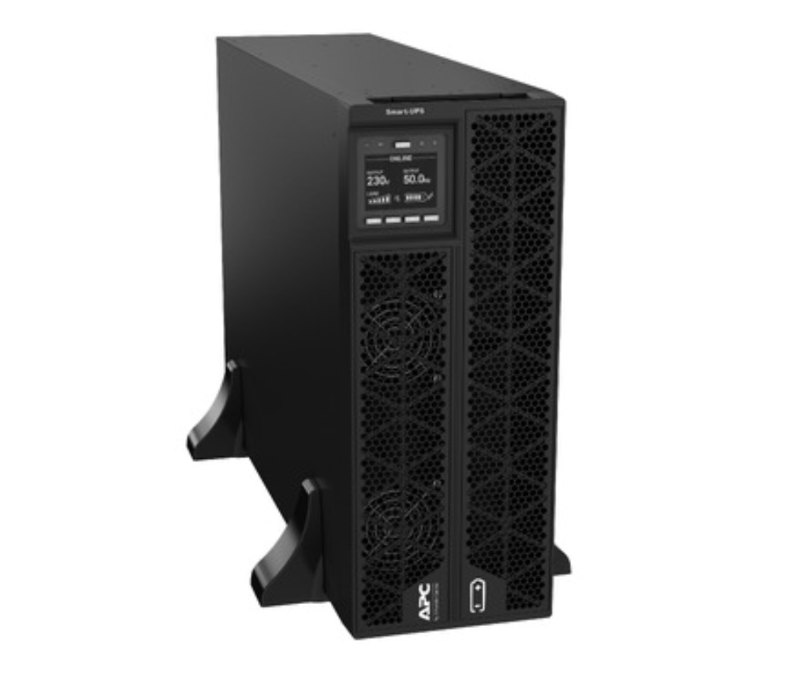 APC Smart-UPS On-Line, 6kVA, Rack/Tower, 230V, 2x IEC C13 + 1x IEC C19 + Hard wire outlets, Network Card, w/o rail kit SRTG6KXLI