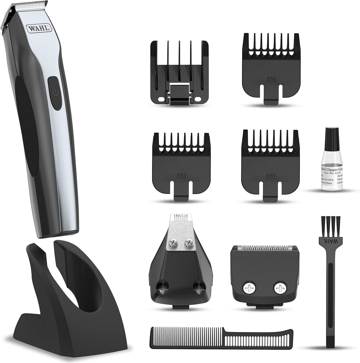 WAHL Lithium-Ion Optimus Beard Trimmer for Men Cordless | Precision Stainless Steel Blades | 4 Guide Combs & 2 Interchangeable Heads | 180-Minute Runtime | Lithium Powered (9885-027)