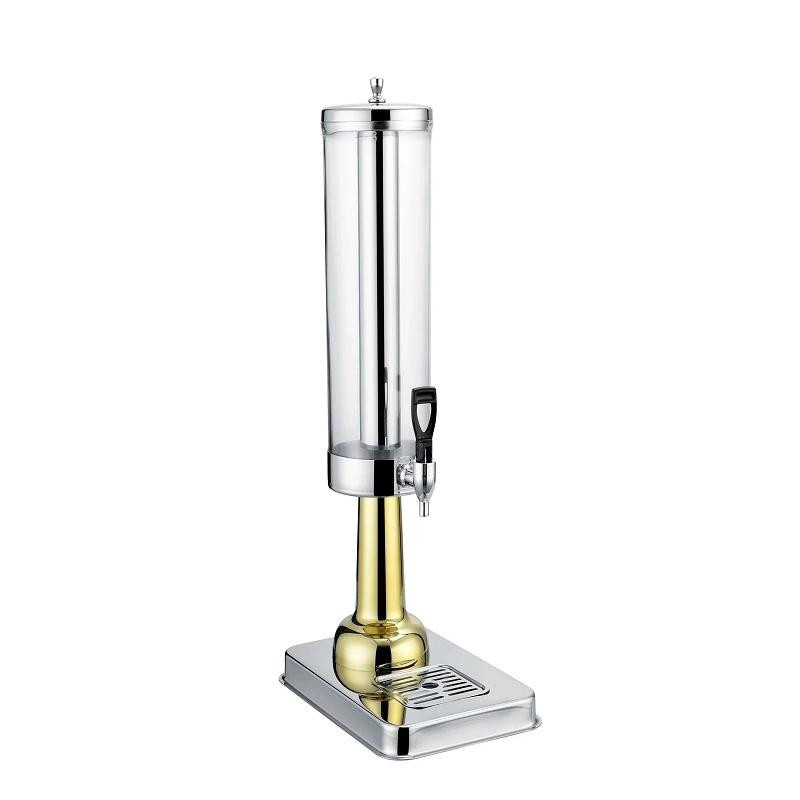 Commercial Kitchen Equipment Single Juice Dispenser 3L, Luxury Stainless Steel Cold Beverage Server, Premium Compact Buffet Juice Dispenser ASC-3LX1 (Gold)