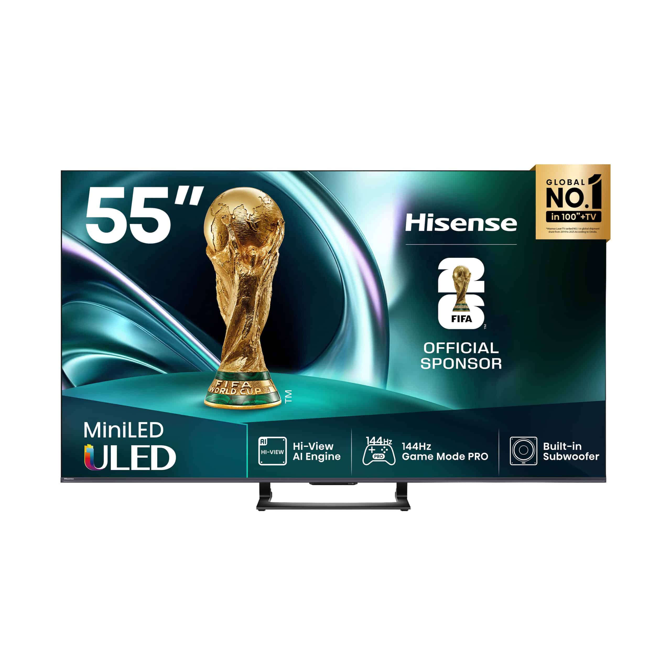 Hisense 55" U7 144Hz 4K MiniLED Smart TV with Quantum Dot & Dolby Digital, Netflix, Youtube 2026 Model