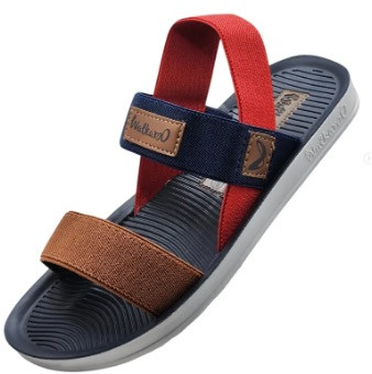 Walkaroo Men's Casual Comfort Sandals Cushioned PU Sole (WG8408-BLRD) - Black & Red / Size 41