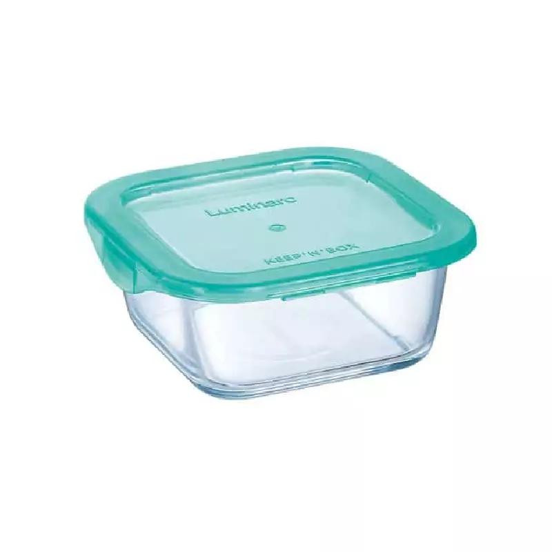 Luminarc Keep 'N' Flat Rim Square Storage Box 380ml Lagoon P5522