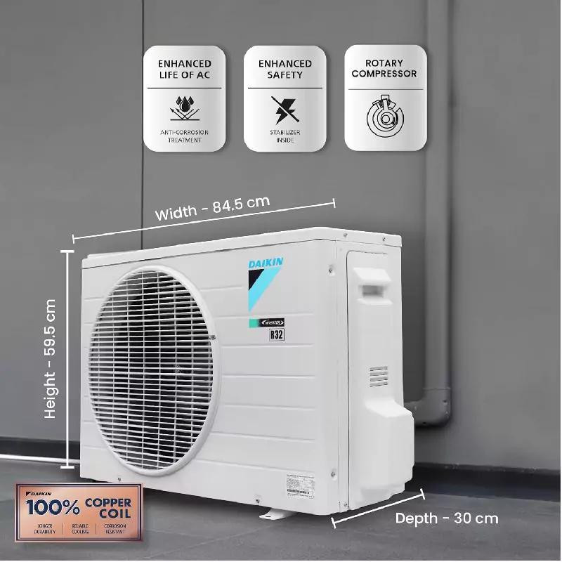 Daikin Inverter Wall Split Air Conditioner 12000 BTU R32 Refrigerant with 3m Copper Pipe FTKC35UV16W3Z