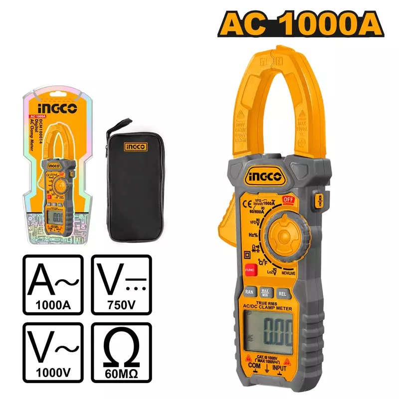 Ingco Digital AC Clamp Meter 1000A DCM100014
