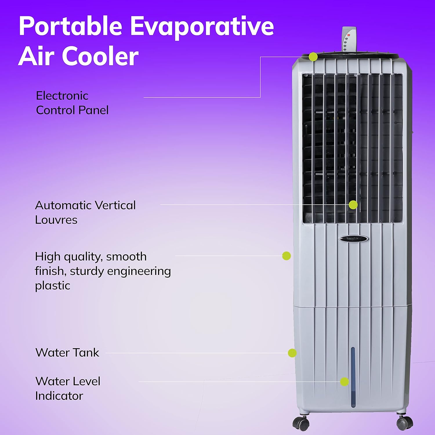 Symphony Diet 22i 22 Litre Air Cooler (White) - with Remote Control and i-Pure Technology