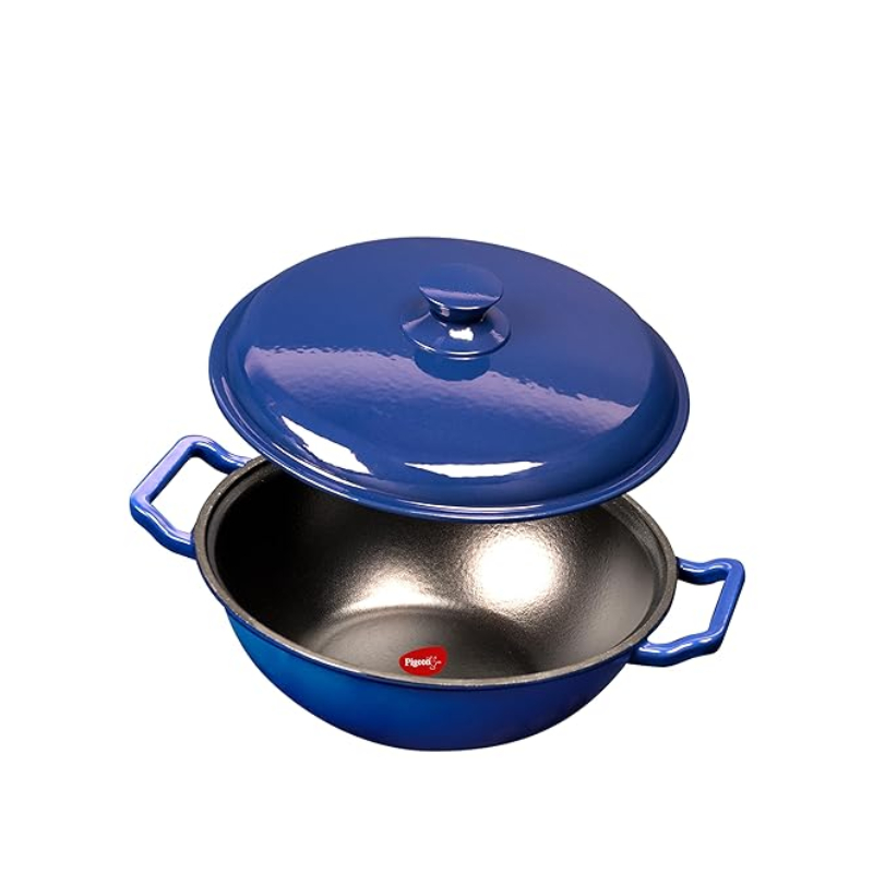 Pigeon Imperi Luxe Cast Iron Kadai 20cm – Natural Non-Stick, Toxin-Free & Durable Cookware SAP 16299
