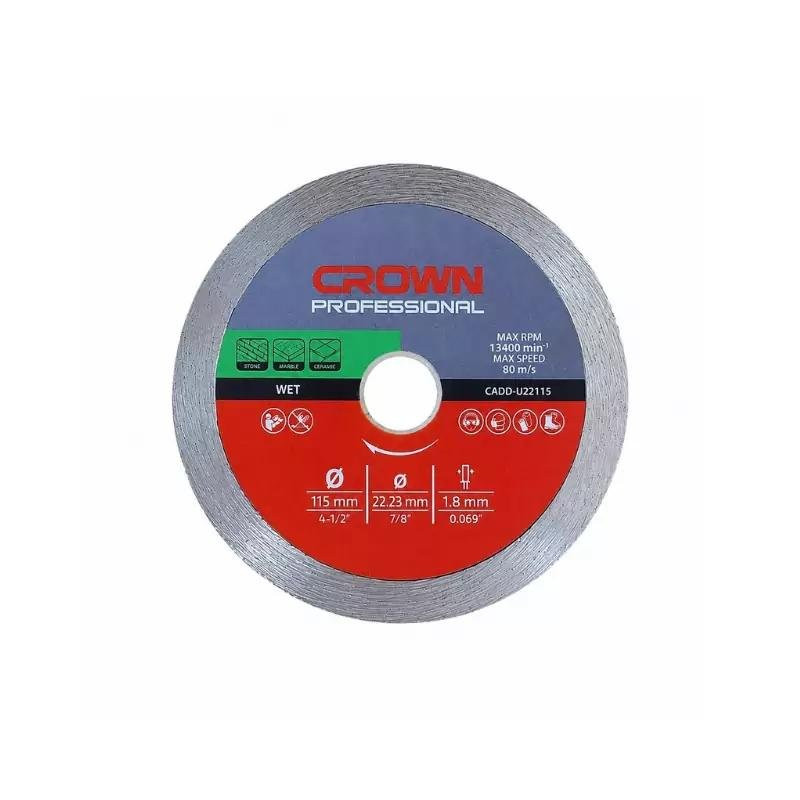 Crown Diamond Saw Blade 115x22.23mm, 10mm Kerf Width, 1.8mm Segment Thickness CADD-U22115