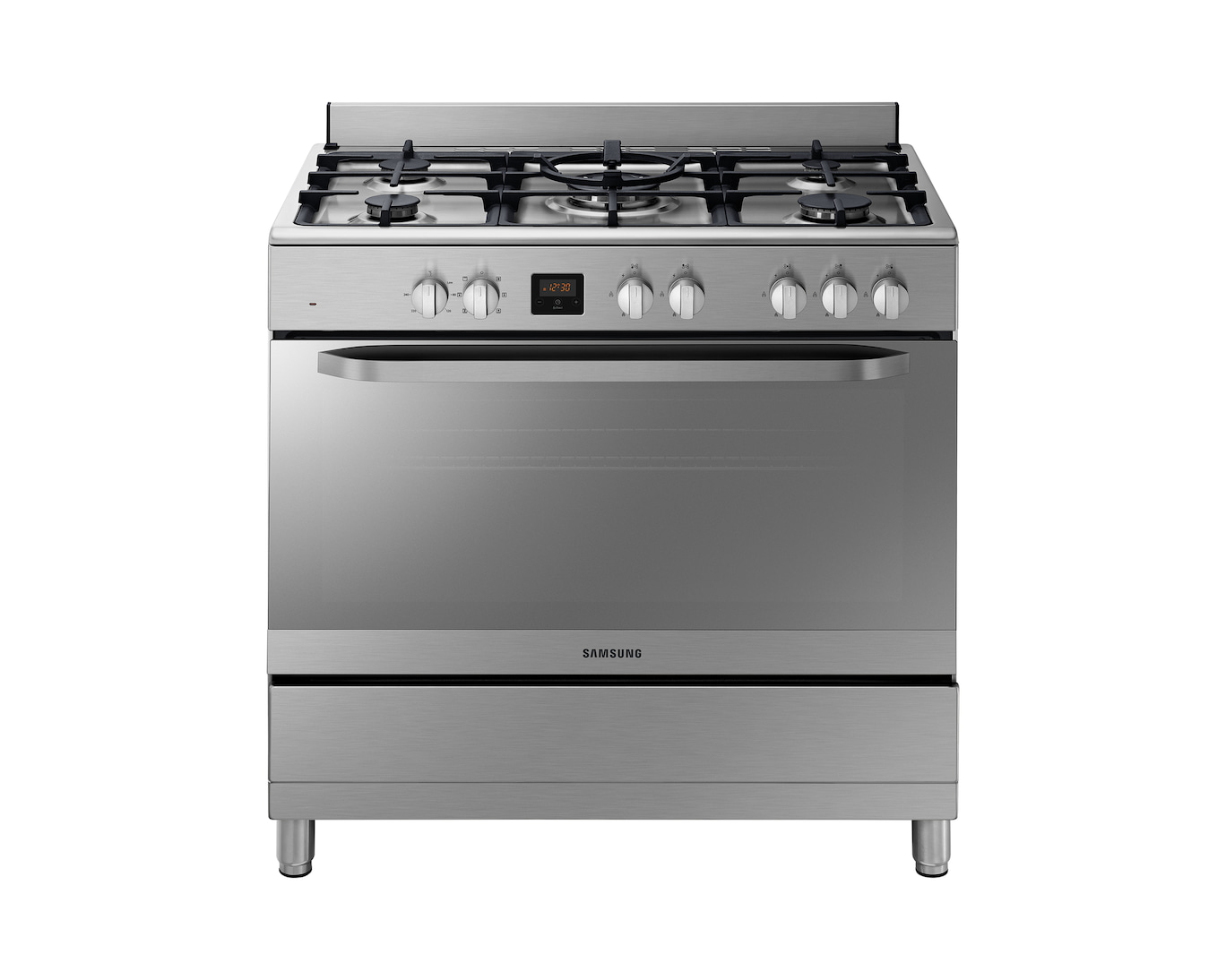 Samsung 90cm 5 Gas Burners With 95L Electric Oven, Triple Power Burner, Stainless Steel NY90T5010SS/FA