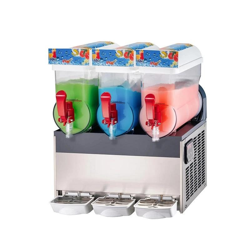 Commercial Electric Triple Head Slush Machine 45L, 800W Professional Frozen Drink Maker, High-Efficiency Three-Tank Margarita & Slushie Machine WG-XRJ15L×3
