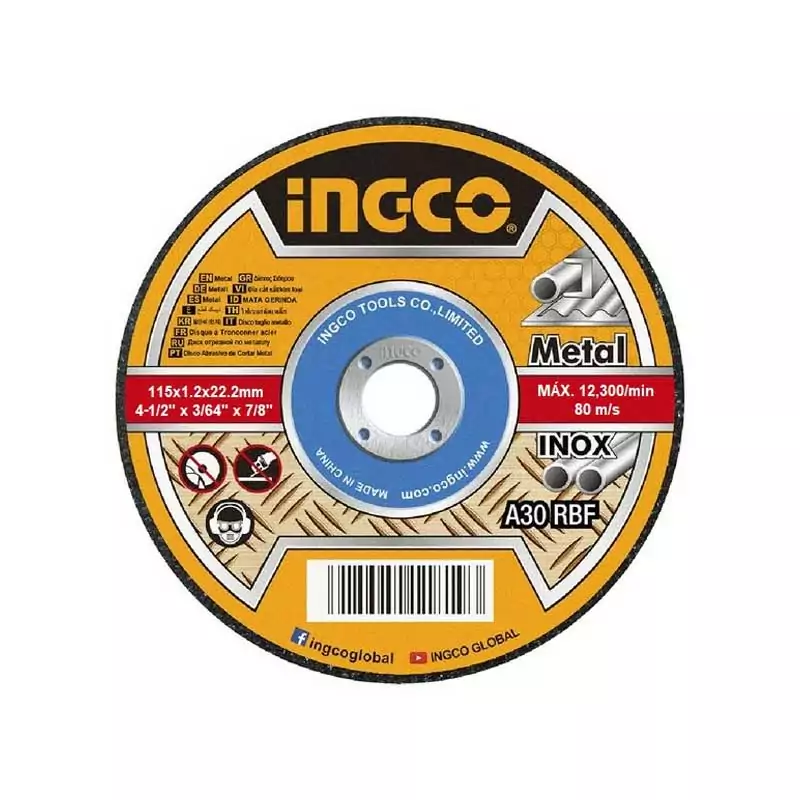 Ingco Abrasive Metal Cutting Disc Set 115mm MCD121155