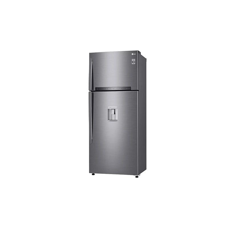 Lg Double Door Refrigerator 509L, Platinum Silver, Smart Inverter Compressor, LINEAR Cooling™, DoorCooling+™, GC-F702HLHU