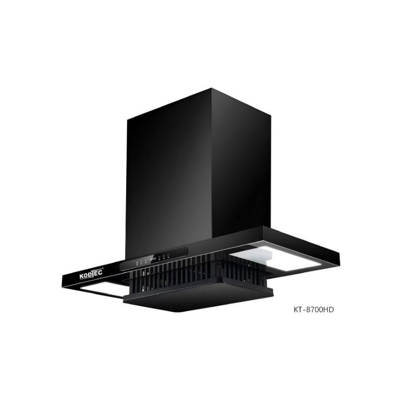 Kodtec Hood Range Smart – 360W High Power Motor, 90cm Wide Chimney Hood, Strong Suction System (Up to 2500 m³/hr Airflow), Smart Touch Control Panel, LED Lighting, Oil & Smoke Extraction Heavy Duty Kitchen Range Hood KT-8700HD