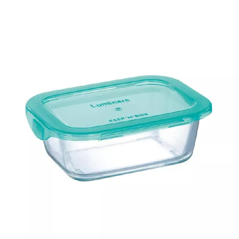 Luminarc Keep 'N' Flat Rim Rectangular Storage Box 1.97L Lagoon P5516