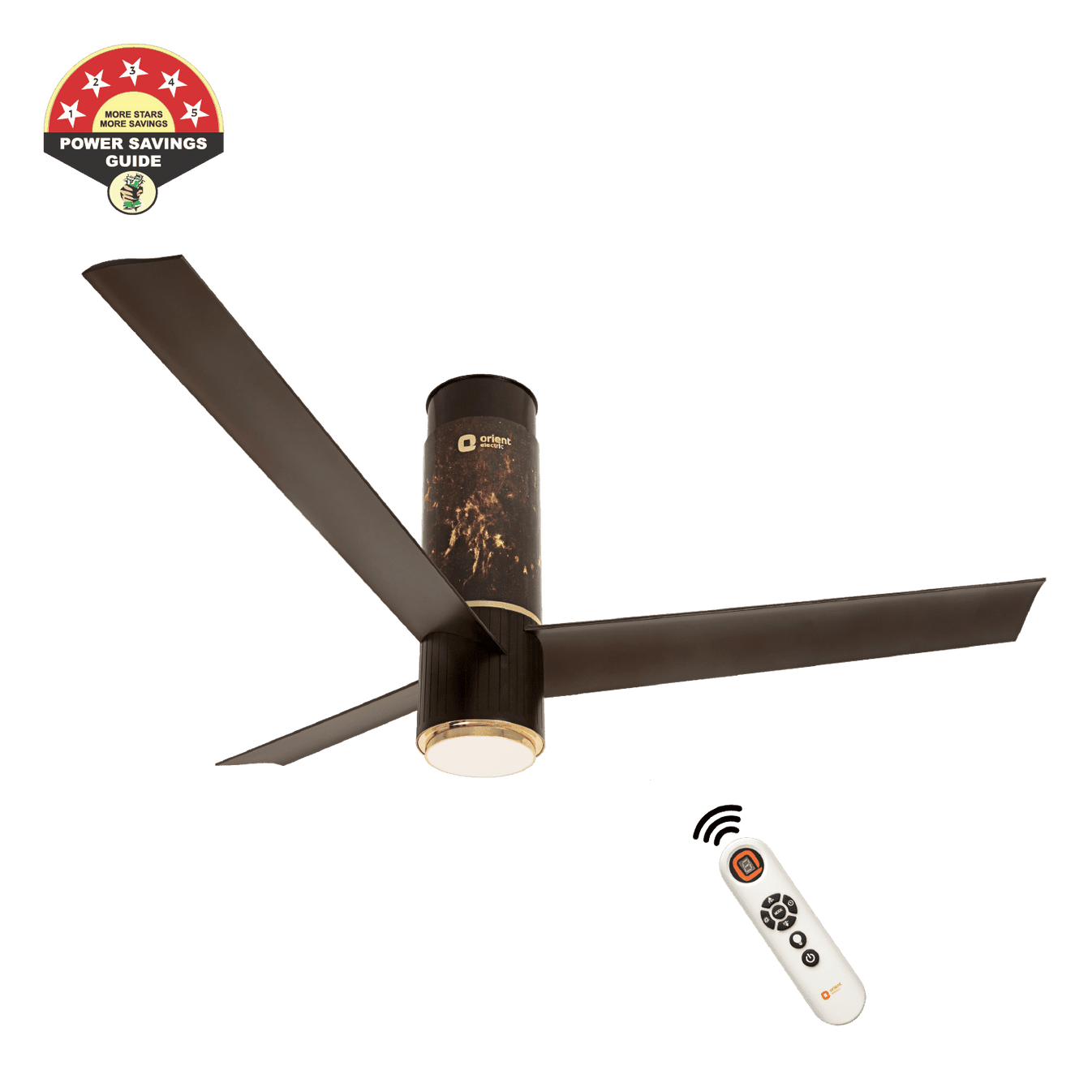 Orient Electric 1200mm Aeroslim Noiseless Energy Efficient BLDC Motor Smart Ceiling Fan with IoT, Remote & Under light (Flame Gold, Pack of 1)