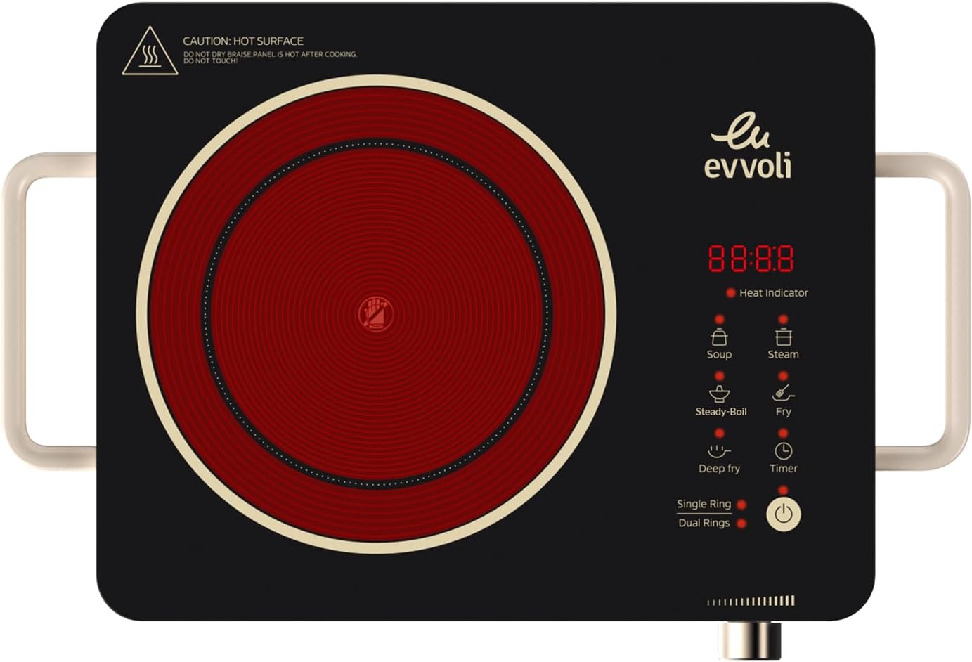 Evvoli 2200W Ceramic Cooking Hob, EVKA-CH105C